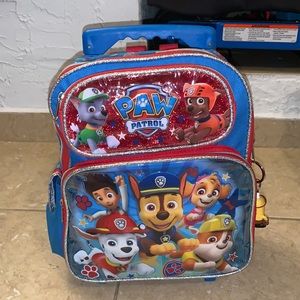 Paw patrol rolling toddlers backpack